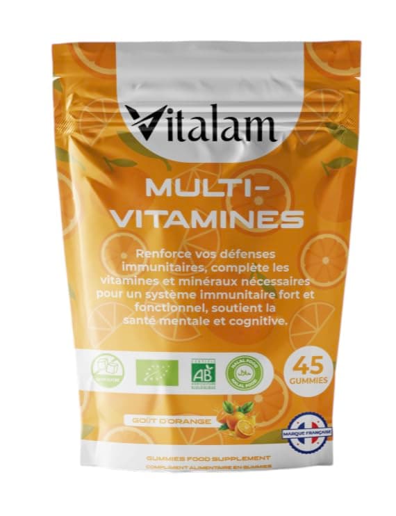 Multivitamines et minéraux Vitalam Gummies - Énergie pour Adultes et Enfants - Vitamines et Minéraux Essentiels Goût Ora