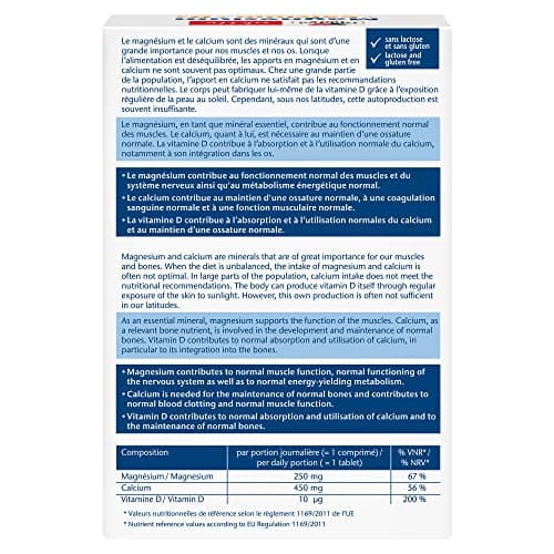 Doppelherz aktiv Magnésium+Calcium+D3, complément alimentaire pour une fonction musculaire et osseuse optimale, 120 comp