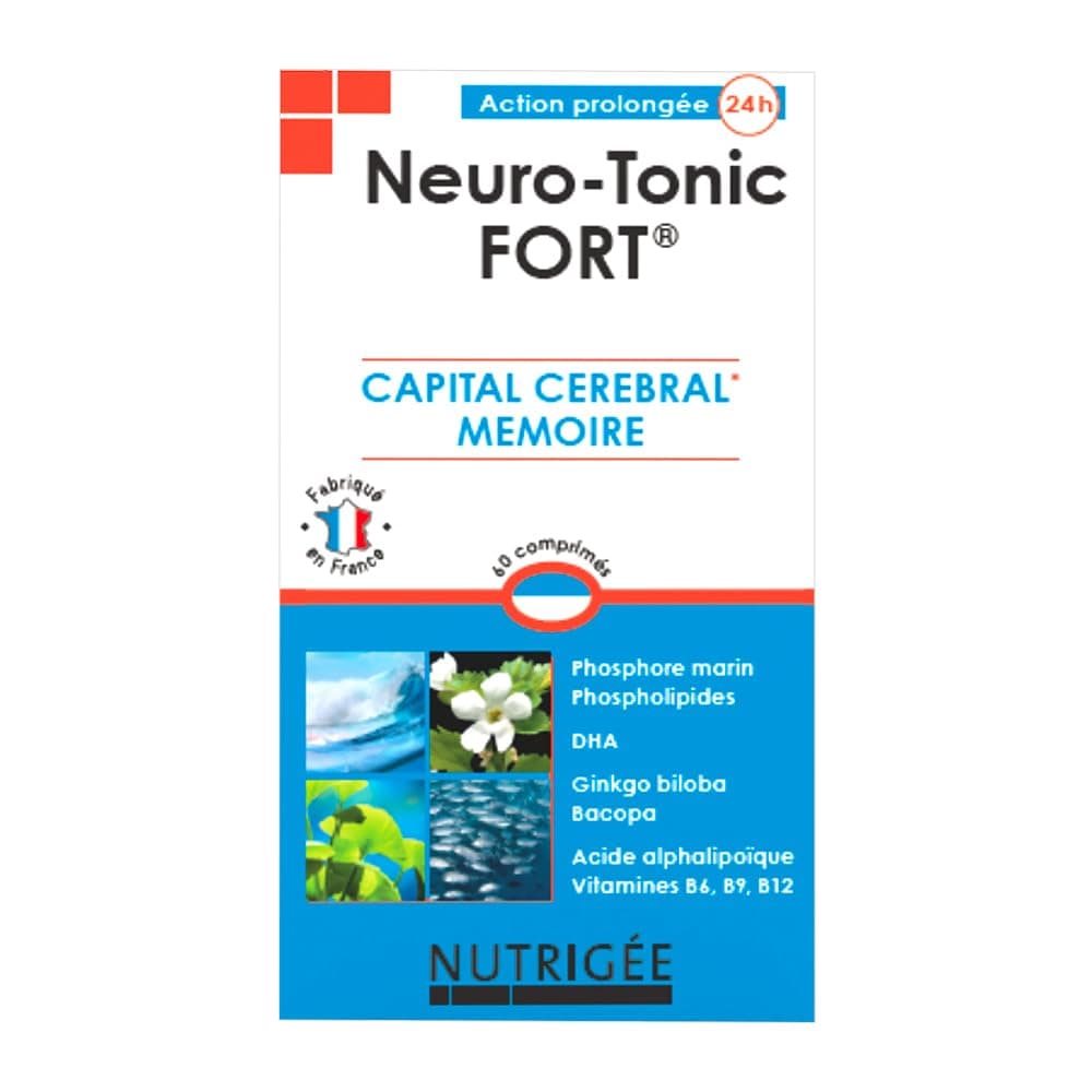 NUTRIGÉE Neuro Tonic Fort Stimule la Mémoire et les Fonctions Cérébrales - 60 Comprimés - Programme de 30 à 60 Jours - F