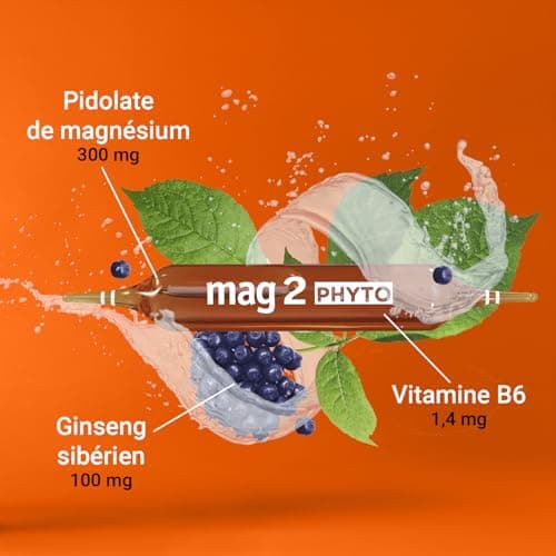 Magnésium 300 mg + Vitamine B6 + Ginseng Sibérien - Pour Fatigue et Nervosité - 30 Ampoules - Complément Alimentaire Nat