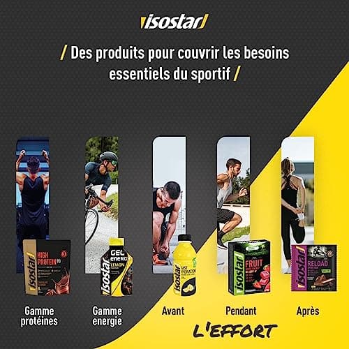 Isostar Endurance Plus - Suppléments d'énergie gélules citron, pour sportifs, pour l'entraînement, avec glucose, potassi