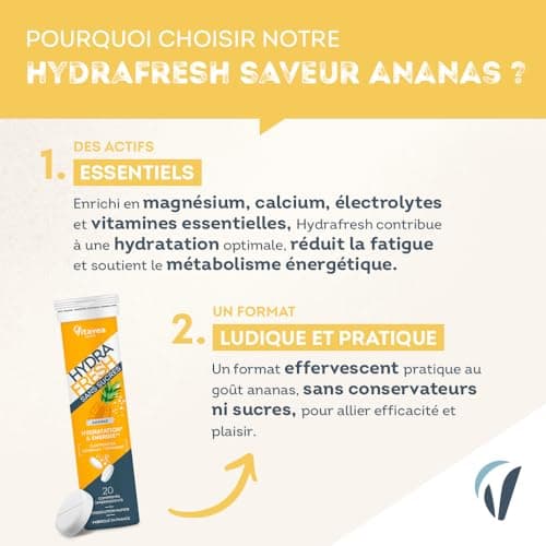 HydraFresh Pastilles Électrolytes Magnésium Énergie Ananas Complément Alimentaire France