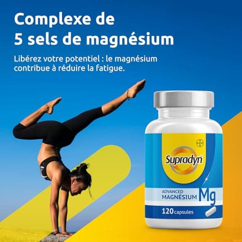Supradyn® Advanced Magnesium Complex 5 en 1 - Complément Alimentaire Anti-Fatigue, 120 Gélules - Magnésium Oxyde, Citrat