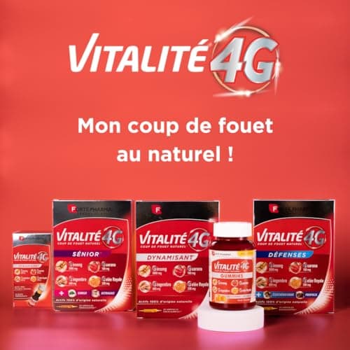 Forté Pharma Vitalité 4G Défenses Complément Alimentaire Energie Ginseng Ginger Guarana Gelée Royale 20 ampoules Boost é