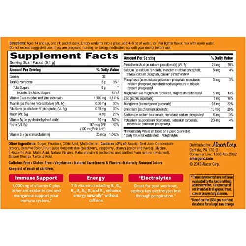 EmergenC 30 + Vitamines C + Adolescents + Sport + Suç.parser error