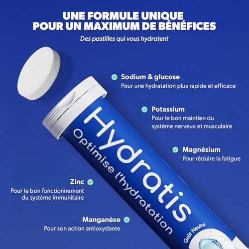 HYDRATIS - Pastilles Hydratation Electrolytes Citron/Fleur de Sureau - Améliore l'Hydratation et Favorise l'Énergie - Fo