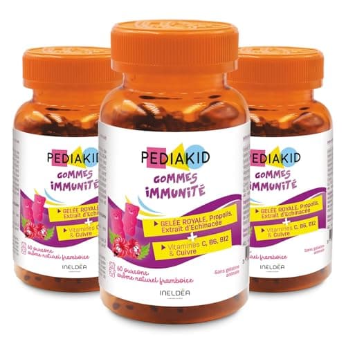 PEDIAKID Gommes Immunité Formule Naturelle - Contribue au Fonctionnement Normal du Système Immunitaire - Pour Enfant - L