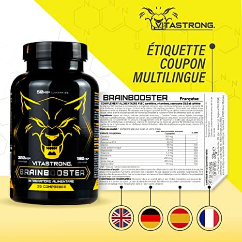 Vitastrong Supplément Nootropique Puissant pour Travailleurs Full Time, Gamer et Étudiants | Anti Fatigue, Mémoire et Co