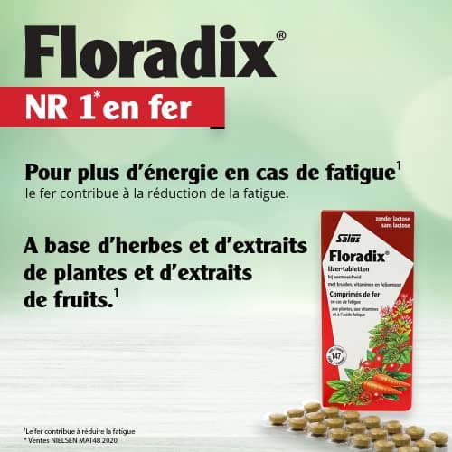 Salus Floradix Fer + Plantes - Formule Capsule Anti-Fatigue Riche en Fer - Enrichi en Vitamine C pour une Bonne Absorpti