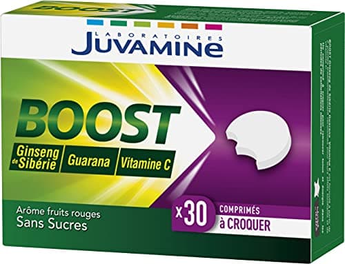JUVAMINE - Vitamine C Ginseng & Guarana 30 Comprimés à croquer Réduire Fatigue Stress Énergie Naturelle