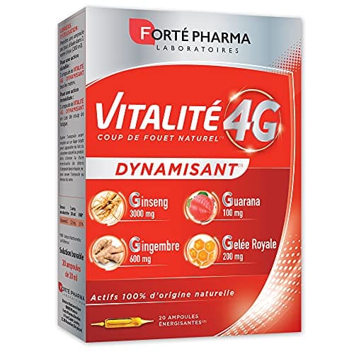 Forté Pharma - Vitalité 4G Dynamisant | Coup de fouet naturel | Complément alimentaire énergie immédiate - Ginseng, Ging