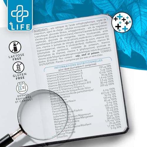 PiùLife Multivitamines & Minéraux Pour Toute la Famille - Immunité Hivernale avec Vitamine D, C, B, Calcium, Zinc, Fer,