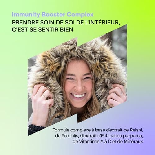 Complex Nutralie Défenses Immunitaires + Échinace + Propolis + Chapeau de Lys + Vit C + Zinc + Sélénium + Fer - 60 Gélul