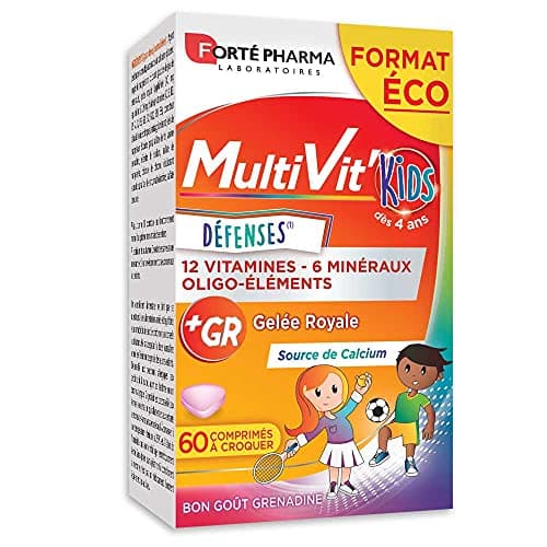 Forté Pharma - Multivit' 4G Energie - Forme et Tonus - Combattre la fatigue et l'irritabilité - 30 comprimésBi-couches — MultiVit' Kids 60 Comprimés à Croquer