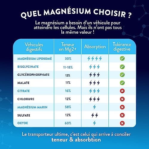 NUTRI & CO Magnésium Bisglycinate Malate & Liposome & Vitamine B6 Haute Teneur 300mg/j Haute Absorption Supérieure Franc