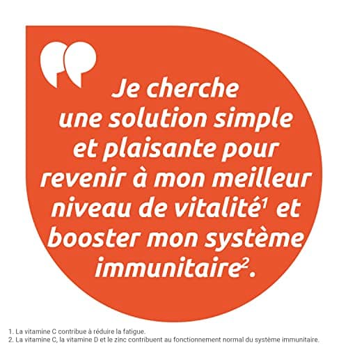 VITASCORBOL Gommes immunité Multivitamines - 4 Vitamines 2 Minéraux - Sureau Goût Fruits Rouges Naturel - 50 Gommes, Com