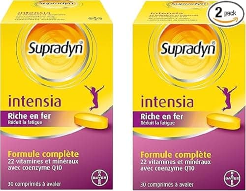 Supradyn Intensia Multivitamines Vitamine C Vitamine D Minéraux Fer Magnésium Calcium Coenzyme Q10 Aide à Réduire la Fat — Comprimés à avaler