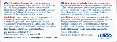 Alvityl - Comprimés Acerola 1000mg Vitamine C - 30 comprimés 1/jour - Supplément Antioxydant Naturel - Pour Immunité & É