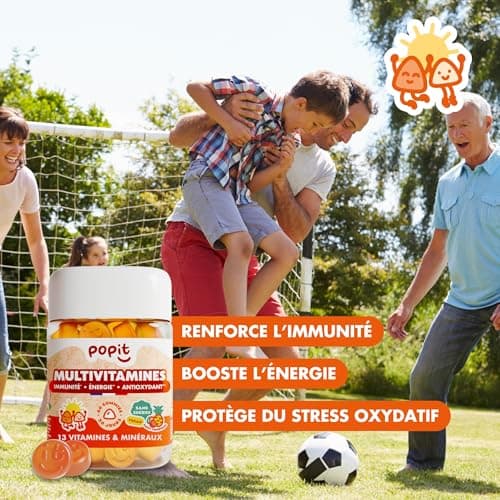 POP IT Gummies Multivitamines - Immunité & Énergie - Vegan, Sans Sucres, Gout Tropical - 60 Unités - Vitamines A, B, C,