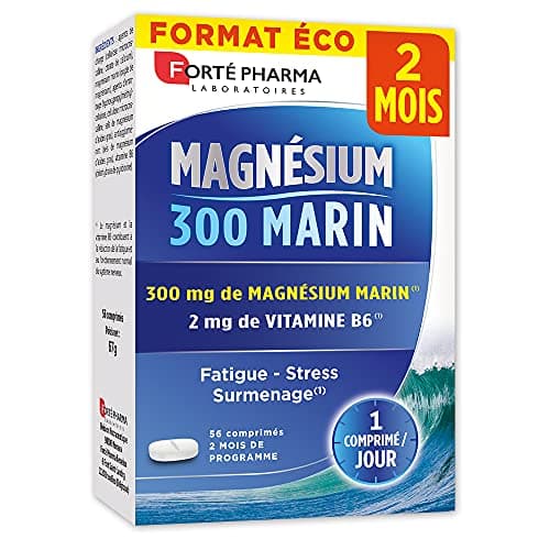 Forté Pharma Magnésium Ultra Fort 360 Complément Alimentaire Stress, Fatigue, Système Nerveux - Taurine, B12, B6, Glutam — Magnésium 300 Marin