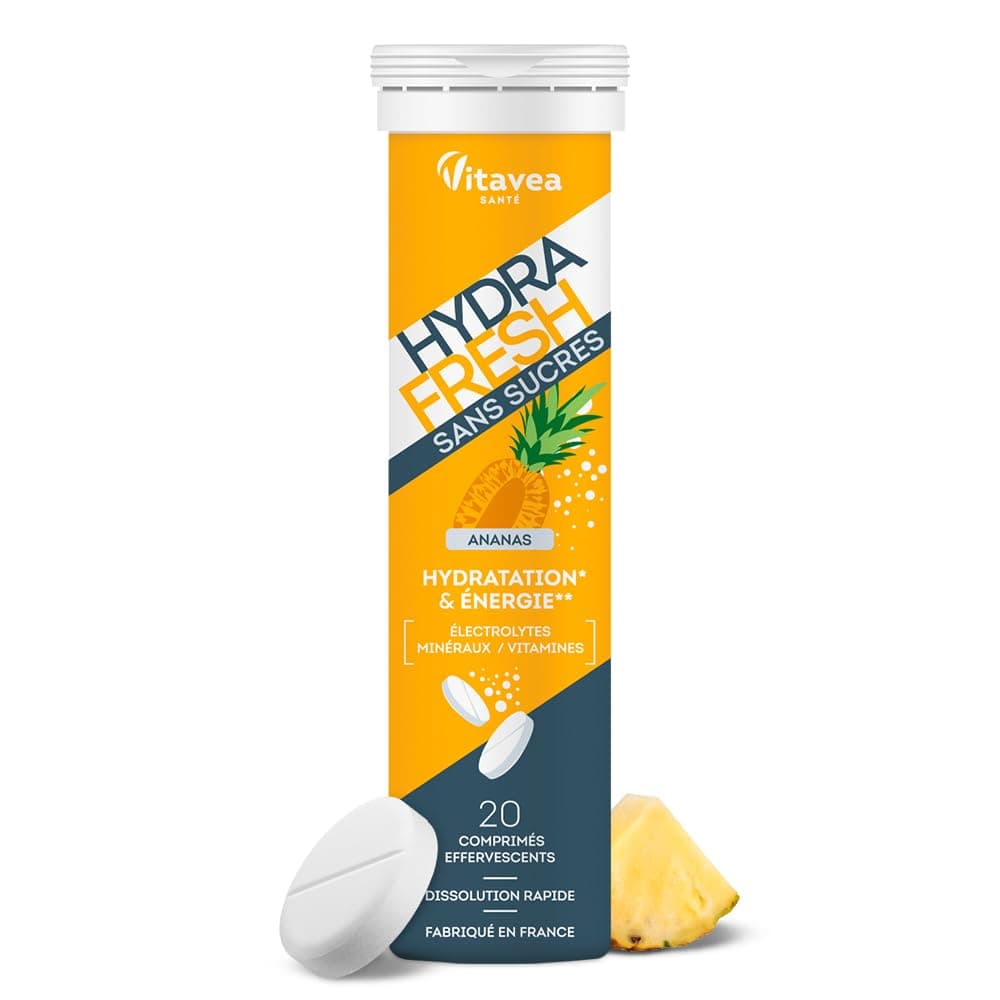 HydraFresh Pastilles Électrolytes Magnésium Énergie Ananas Complément Alimentaire France