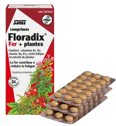 Salus Floradix Fer + Plantes - Formule Capsule Anti-Fatigue Riche en Fer - Enrichi en Vitamine C pour une Bonne Absorpti