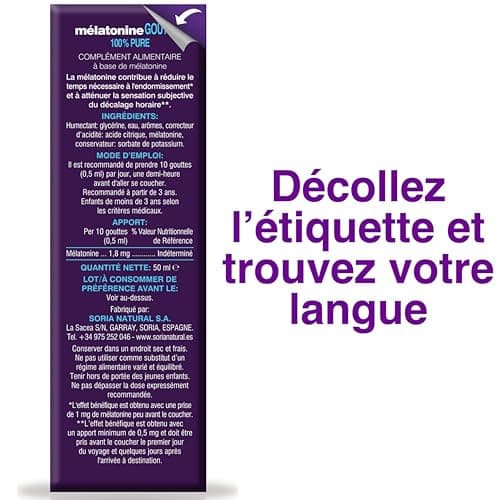 Melatonine Gouttes Sommeil Adulte et Enfant Rapidement Pour Dormir profondément - 50ml - Alternative au Spray et Gummies