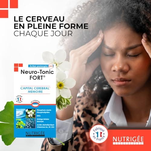 NUTRIGÉE Neuro Tonic Fort Stimule la Mémoire et les Fonctions Cérébrales - 60 Comprimés - Programme de 30 à 60 Jours - F
