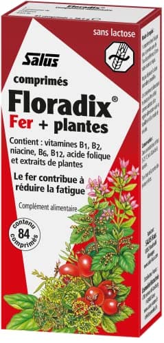 Salus Floradix Fer + Plantes - Formule Capsule Anti-Fatigue Riche en Fer - Enrichi en Vitamine C pour une Bonne Absorpti