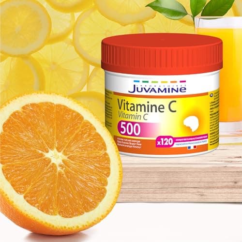 JUVAMINE Vitamine C500 Maxi Format 120 Comprimés à croquer pour adultes en situation de stress