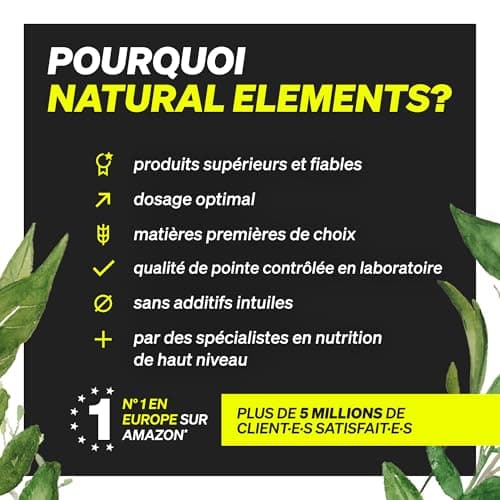 Magnésium Complexe 5 Composés Haute Qualité - 200mg Magnésium Élémentaire Journalièrement - Contrôlé en Laboratoire, Vég