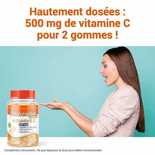 [VITASCORBOL - Vitamine C - Ingrédients Vegan - 45 Gommes]  
[VITASCORBOL - Complément alimentaire - Ingrédients Vegan -