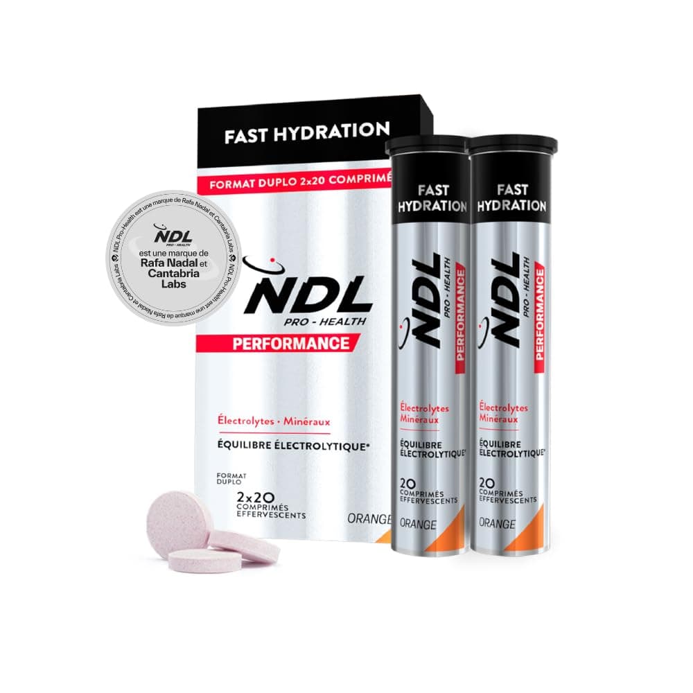 NDL Pro-Health Fast Hydration Effervescents Comprimés - Electrolytes et Sels Minéraux pour le Sport, Réduit la Fatigue,