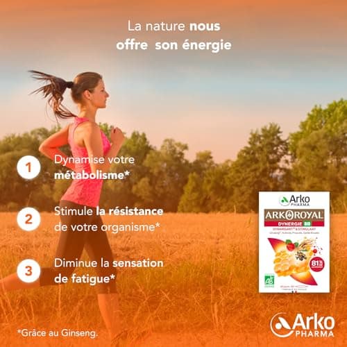 Arkopharma Arkoroyal Dynergie Bio | Gelée Royale et Propolis - Complément Alimentaire Dynamisant et Stimulant - Booster