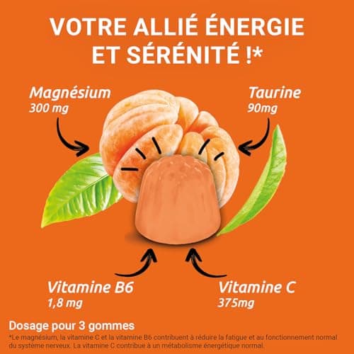 MAG 2 Gommes BOOST Magnésium, Taurine et Vitamine C - Gommes Anti-Stress et Anti-Fatigue - Sans Sucres Ajoutés - Arôme N