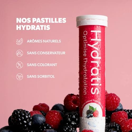 HYDRATIS - Pastilles Effervescentes Riche en Minéraux - Faible en Sucre - Pour Sport & Récupération - 20 Pastilles