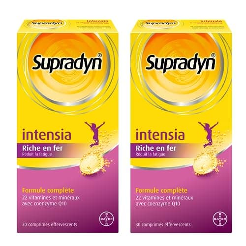 Supradyn Intensia Multivitamines Vitamine C Vitamine D Minéraux Fer Magnésium Calcium Coenzyme Q10 Aide à Réduire la Fat