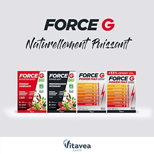 Vitavea - Force G Power Max Renforcer Énergie Immédiate - Ginseng, Gingembre, Guarana, Taurine, Arginine, Vitamine C, Ca