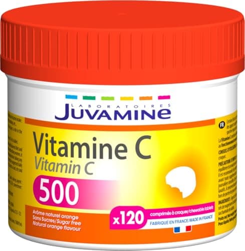 JUVAMINE Vitamine C500 Maxi Format 120 Comprimés à croquer pour adultes en situation de stress