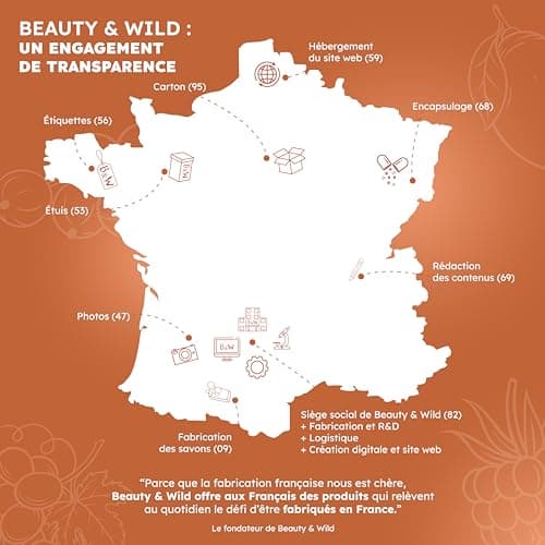 Multivitamines et Minéraux Anti-fatigue Énergie Vitalité Cheveux Ongles Made in France 180 Comprimés Beauty & WILD
