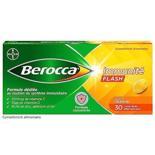 Berocca® Immunité Flash Sélénium, Fer + Berocca® Energie Orange - Multivitamines et Minéraux pour Renforcement Immunitai