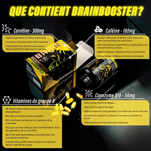 Vitastrong Supplément Nootropique Puissant pour Travailleurs Full Time, Gamer et Étudiants | Anti Fatigue, Mémoire et Co