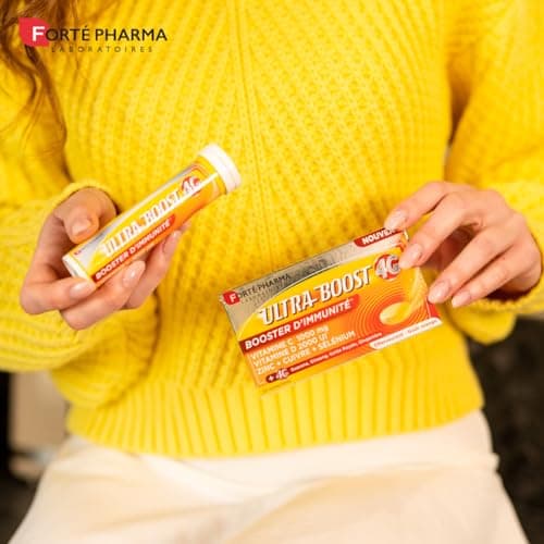 Forté Pharma - Ultra Boost 4G Booster d’Immunité | 30 Comprimés Effervescents | Vitamine C, Vitamine D, Guarana, Gelée R
