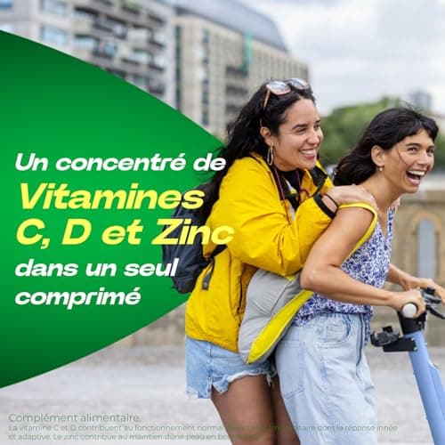Berocca Immunité Flash - Soutient Système Immunitaire - Zinc, Vitamine D & C - Goût Orange - 60 Comprimés Effervescents