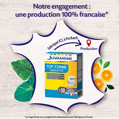 JUVAMINE - Immunite Énergie - Supplément Réduit La Fatigue - Hommes & Femmes - 30 comprimés - France - Boost Énergie