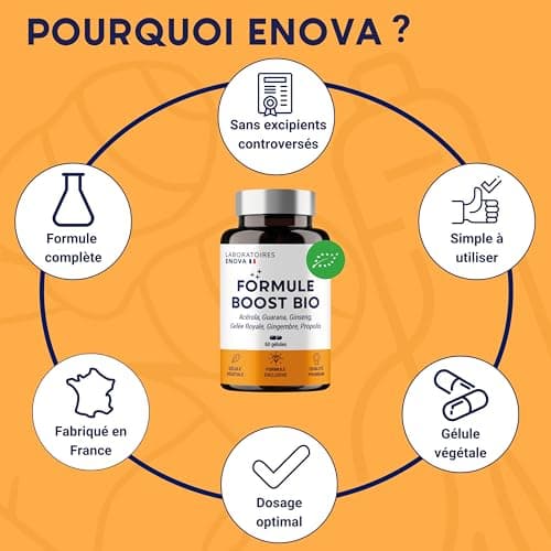FORMULE BOOST BIO 4G Ginseng Gelée Royale Guarana Gingembre Acérola Complément Alimentaire Anti-Fatigue Immunité Énergie