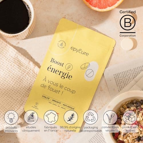 EPYCURE Boost Énergie pour Combattre la Fatigue et Renforcer l'Immunité - 98% Naturel - Vitamine C, Zinc, Maca, Sélénium