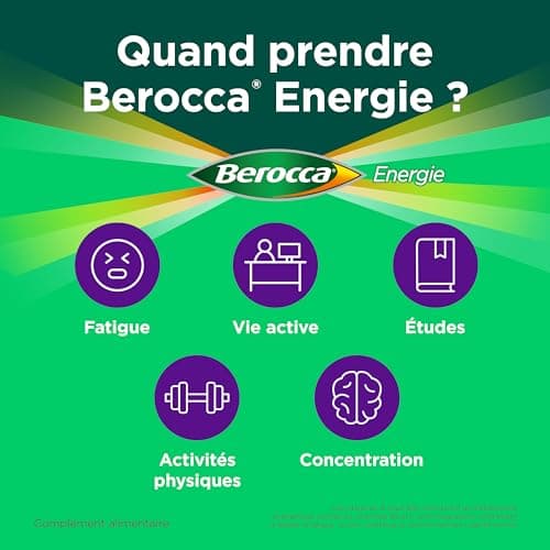 Berocca® Multivitamines Efficaces 45 Comprimés Effervescents - Aide à Réduire la Fatigue & Boost de Vitalité - Parfum Ca