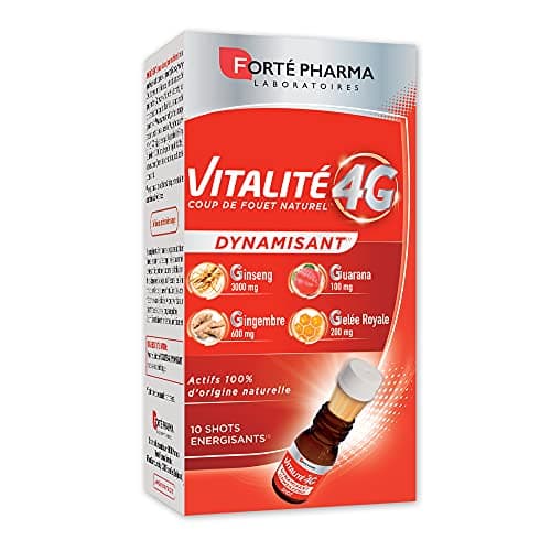 Forté Pharma - Vitalité 4G Dynamisant | Coup de fouet naturel | Complément alimentaire énergie immédiate - Ginseng, Ging — Vitalité 4G Dynamisant 10 Shots