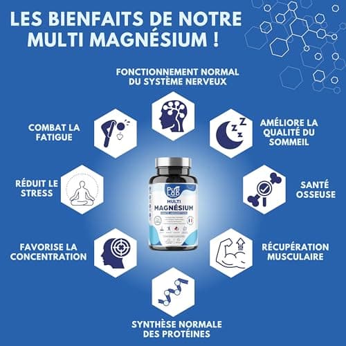 Pure Lab Nutrition® Multi Magnésium - Bisglycinate, Taurinate, Malate + Taurine Vegan + Vitamines B Complexes - Fatigue
